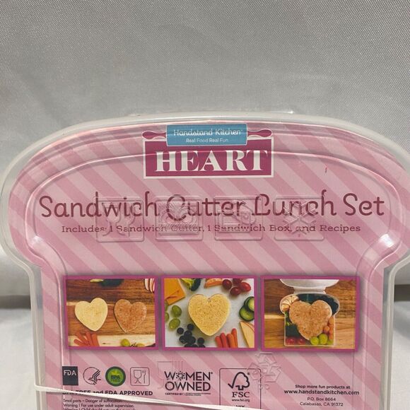 Heart Sandwich Cutter Lunch Set by Handstand Kitchen Clear and Red - Picture 5 of 10